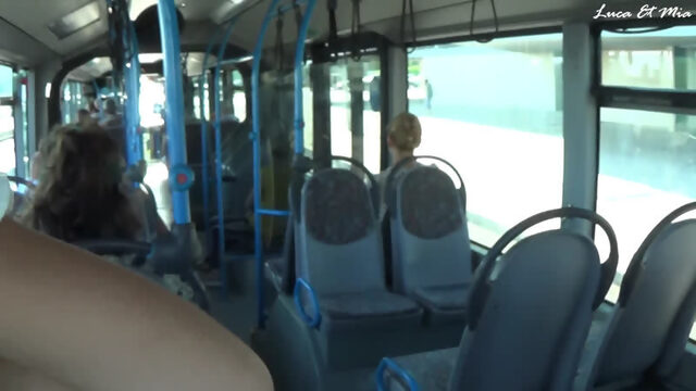 [ LucaXMia ] Risky Public Sex In Bus With People Around