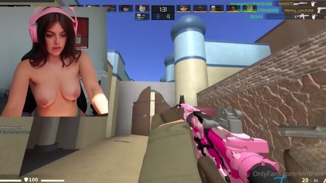 Emily BIack - EmbIack plays counter strike naked tits topless голые сиськи домашнее брюнетки сливы Pov