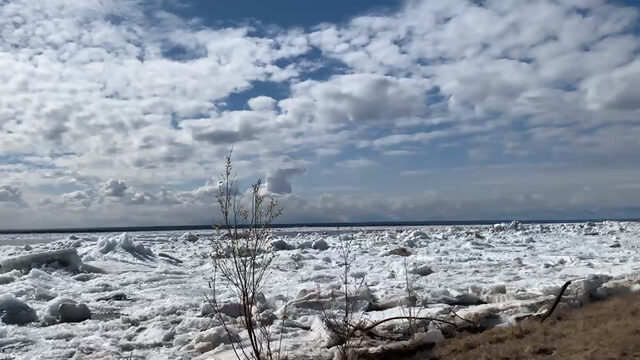 Ледоход на реке Лена в районе Якутска. 21 мая 2022