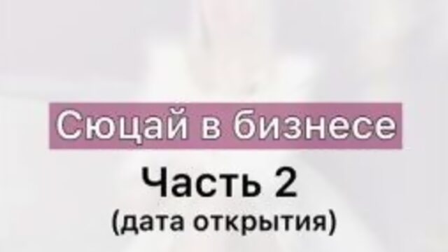 СЮЦАЙ В БИЗНЕСЕ ЧАСТЬ 2 "ДАТА ОТКРЫТИЯ"