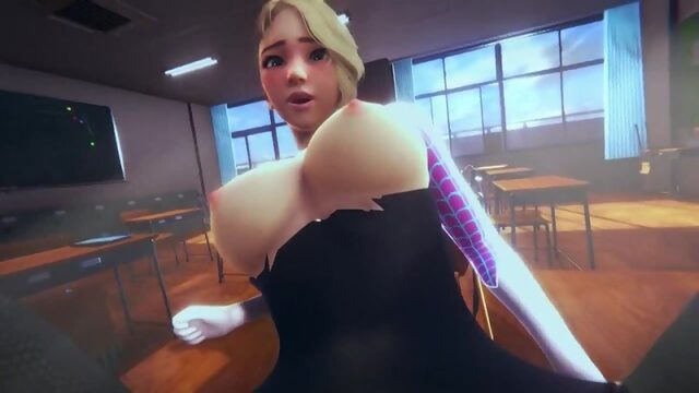 Gwen Stacy - POV; tittyfuck; paizuri; big boobs; oral sex; kunilingus; missionary; 3D sex porno hentai; [Marvel | Spider-Man]