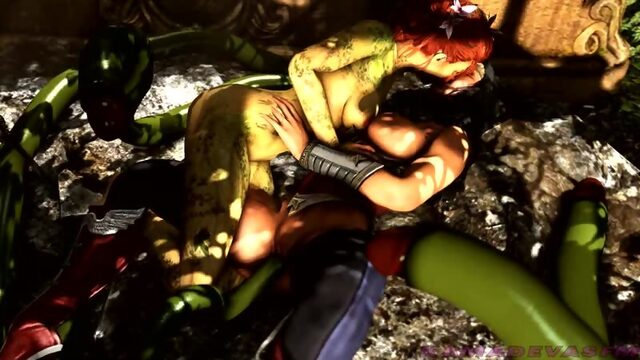 Poison Ivy , Wonder Woman and tentacles 60fps 1080p (DC sex)